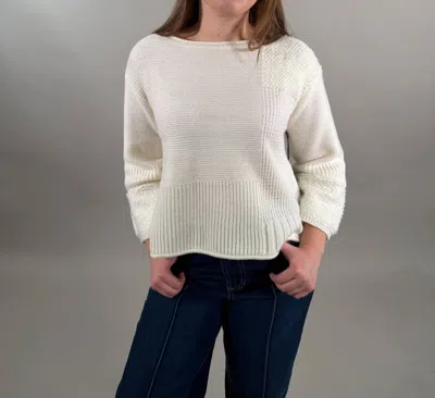 Olivia By Habitat Textured Block Sweater In Cream In White