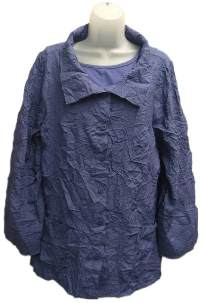 Olivia By Habitat Women's Scrunch Collar Jacket In Dusk In Blue