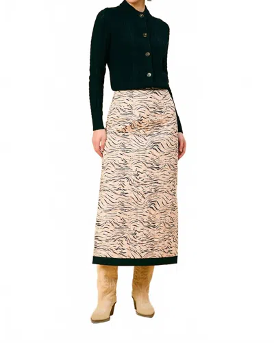 Olivia By Livro Animal Hila Quilted Maxi Skirt In Beige In Multi