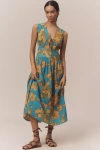 Olivia By Livro Asha Linen Sleeveless Midi Dress In Multi