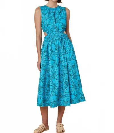 Olivia By Livro Betsy Midi Dress In Reef Reverse In Blue