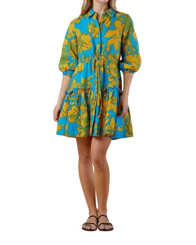Olivia By Livro Brynn Dress In Turq Flora In Multi