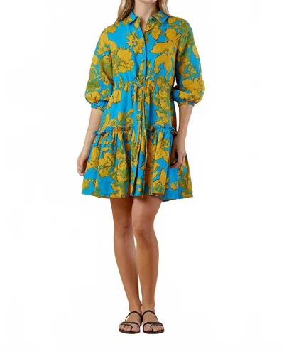 Olivia By Livro Brynn Mini Dress In Turq Flora In Blue