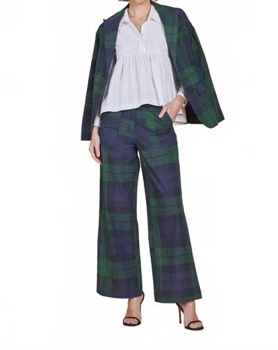 Olivia By Livro Danbury High Rise Wide Leg Pants In Ralph's Tartan In Blue