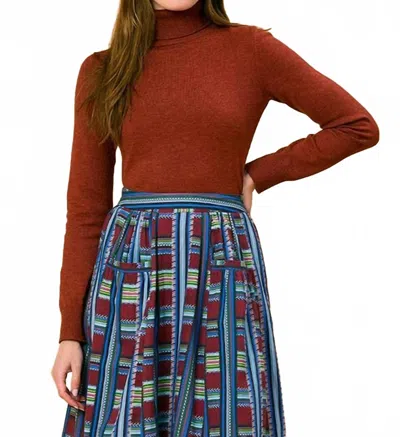 Olivia By Livro Erin Turtleneck Sweater In Brick In Red