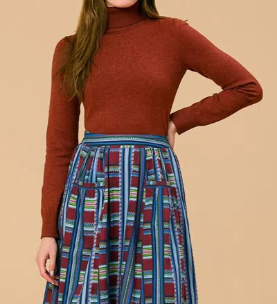 Olivia By Livro Erin Turtleneck Top In Brick In Brown