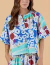 Olivia By Livro Freda Puff Sleeves Top In Mar In Multi