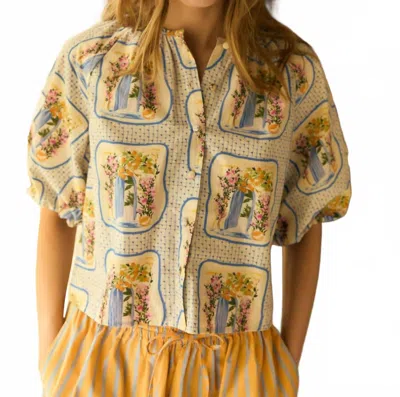 Olivia By Livro Freda Short Sleeve Top In La Puerta Azul In Multi