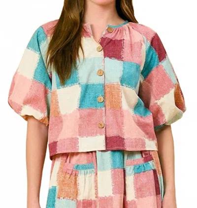 Olivia By Livro Freda Top In Cottage Quilt In Multi