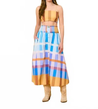 Olivia By Livro Georgia Midi Skirt In Shetland Check In Multi