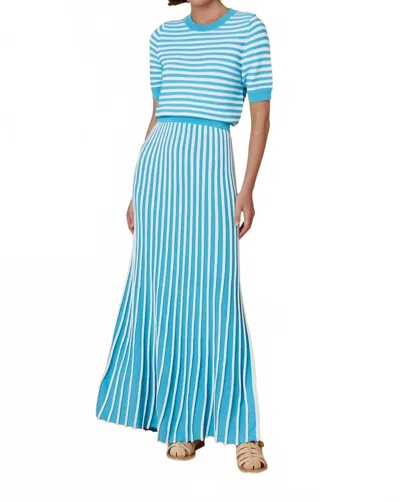 Olivia By Livro Gerty Maxi Skirt In Teal Knit In Blue