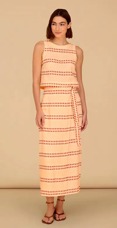 Olivia By Livro Leigh Wrap Skirt In Spanish Stripes In Multi