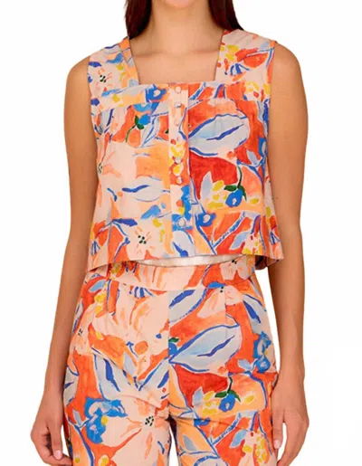 Olivia By Livro Nellie Square Neckline Top In Marbella Flora In Multi