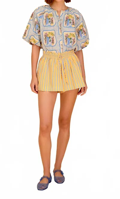 Olivia By Livro Rowie Relaxed Fit And Striped Pattern Short In Cinta In Multi