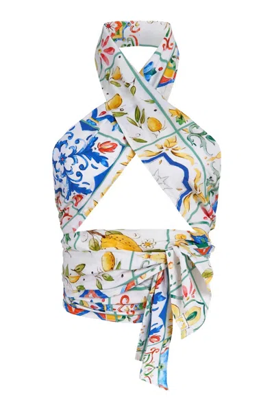 Olivia By Livro Scarf Top Majolica In White
