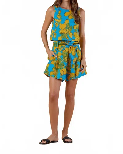 Olivia By Livro Uba Shorts In Turq Flora In Multi