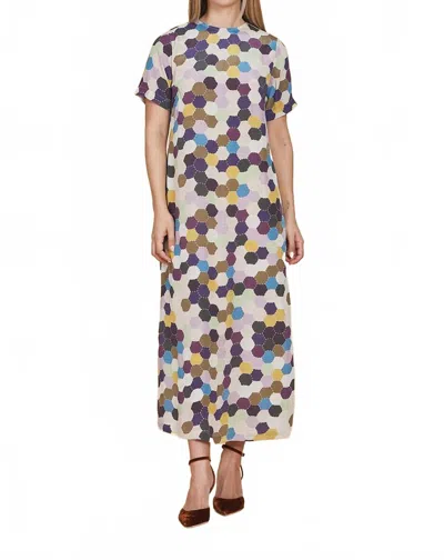 Olivia By Livro Vintage Mosaic Gwenyth Dress In White In Multi