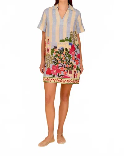 Olivia By Livro Wells Collar Dress In Village Stripes In Multi