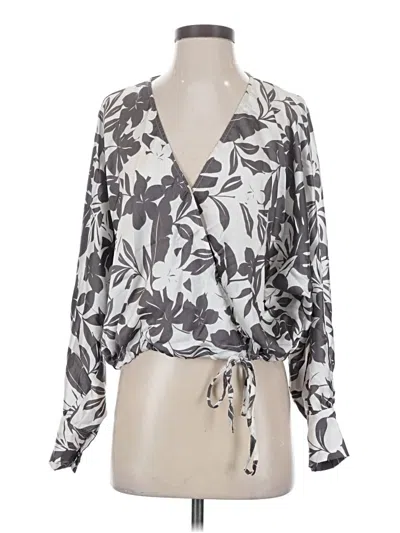 Pre-owned Olivia Grey 3/4 Sleeve Blouse In Gray