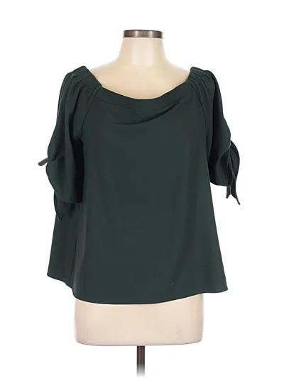 Pre-owned Olivia Grey 3/4 Sleeve Blouse In Green