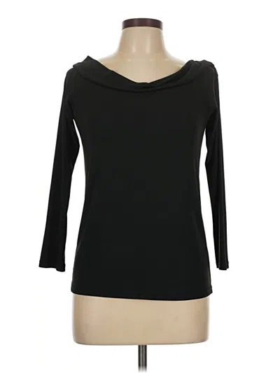 Pre-owned Olivia Grey 3/4 Sleeve Top Black Boatneck Tops