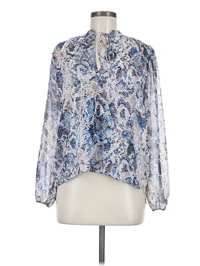 Pre-owned Olivia Grey Long Sleeve Blouse In Blue