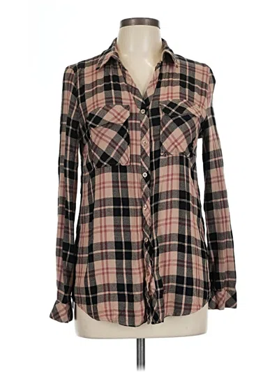 Pre-owned Olivia Grey Long Sleeve Button Down Shirt In Brown