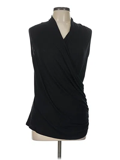 Pre-owned Olivia Grey Sleeveless Blouse In Black