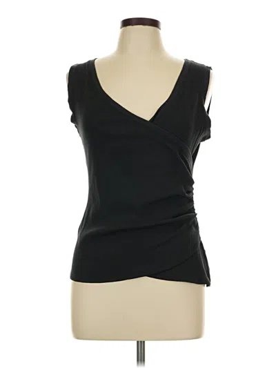 Pre-owned Olivia Grey Sleeveless Top Black One Shoulder Neckline Tops