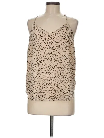 Pre-owned Olivia Grey Sleeveless Top Tan Halter Neckline Tops