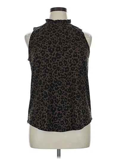 Pre-owned Olivia Grey Tank Top Brown High Neck Tops