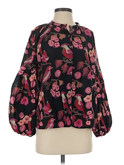 Pre-owned Olivia James The Label 3/4 Sleeve Blouse In Black