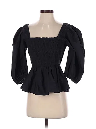 Pre-owned Olivia James The Label 3/4 Sleeve Blouse In Black