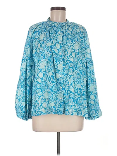 Pre-owned Olivia James The Label 3/4 Sleeve Blouse In Teal