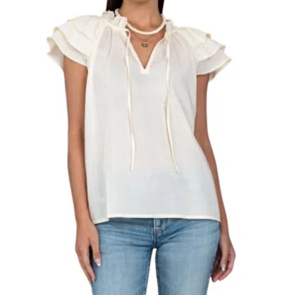 Olivia James The Label Astrid Top In Pure In White