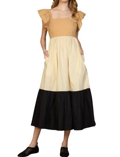 Olivia James The Label Brooke Midi Dress In Colorblock In Multi