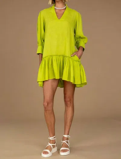 Olivia James The Label Chloe Dress In Citron In Green