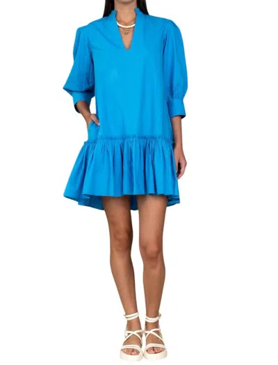 Olivia James The Label Chloe Dress In Mykonos Blue In Multi