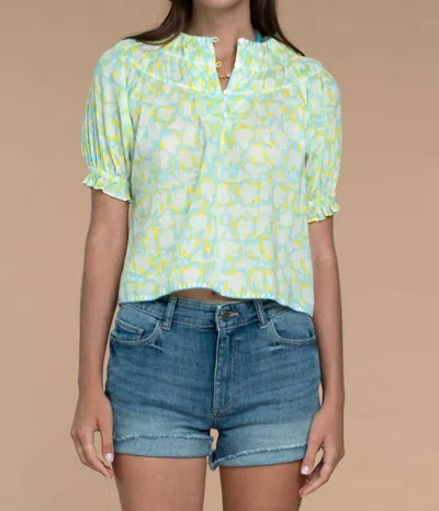 Olivia James The Label Daisy Top In Abstract Geo In Multi