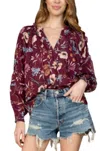 Olivia James The Label The Davis Top In Anemone Raspberry In Multi