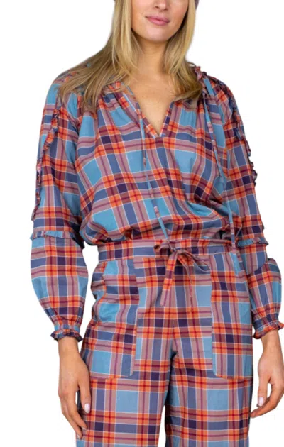 Olivia James The Label Davis Top In Vail Tartan In Multi