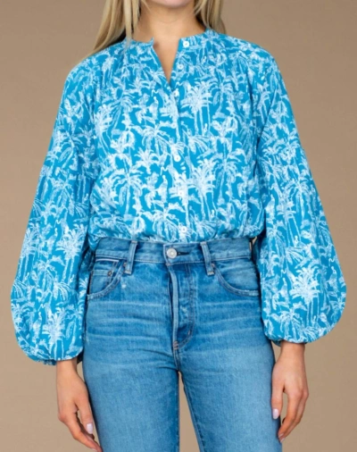 Olivia James The Label Emory Blouse In Jungle Toile In Multi