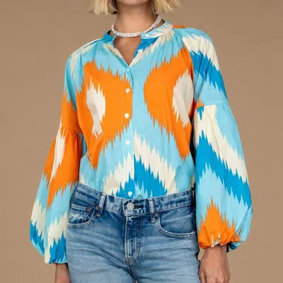 Olivia James The Label Emory Top In Portofino In Orange