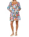 Olivia James The Label Lala Long Sleeve Floral Dress In Bouquette In Multi