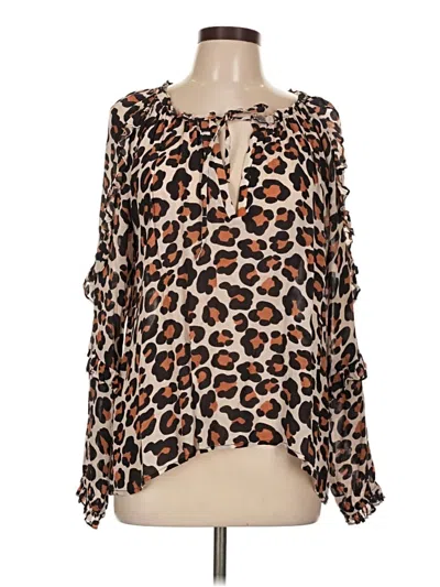 Pre-owned Olivia James The Label Long Sleeve Blouse In Brown