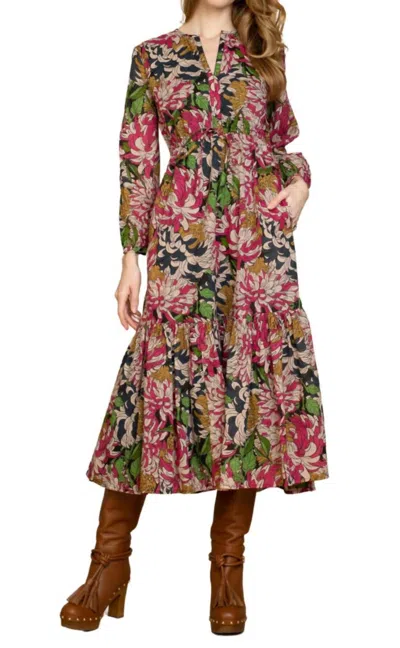 Olivia James The Label Lydia Dress In Peony In Multi