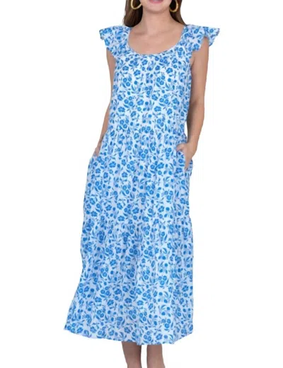 Olivia James The Label Milley Dress In Picnic Floral Blueberry