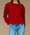 OLIVIA JAMES THE LABEL POPPY BUBBLE KNIT SWEATER IN BERRY