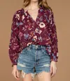 OLIVIA JAMES THE LABEL THE DAVIS TOP IN ANEMONE RASPBERRY