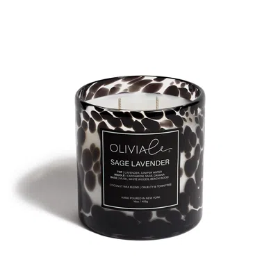 Olivia Le Black Sage Lavender Leopard Candle